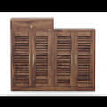 Walter Solid Wood Shoe Rack In Teak Finish - front_view