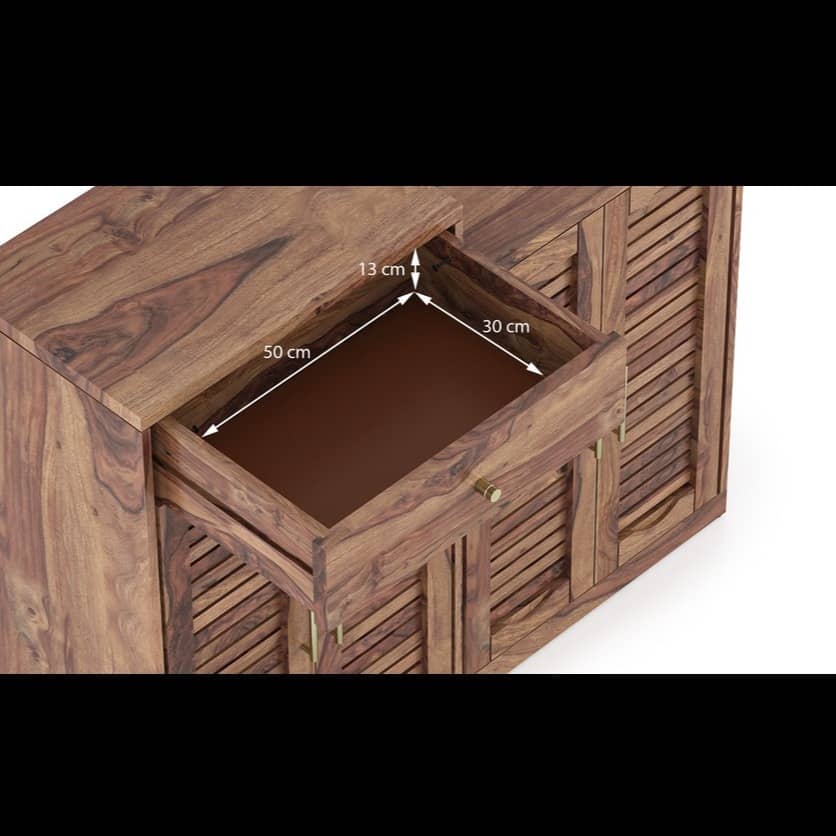 Walter Solid Wood Shoe Rack In Teak Finish