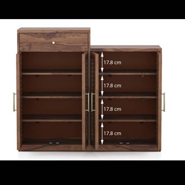 Walter Solid Wood Shoe Rack In Teak Finish