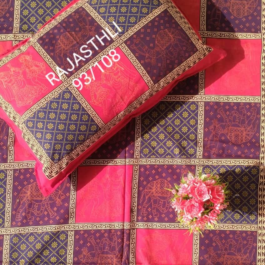 Block King Size Bedsheet - top_view