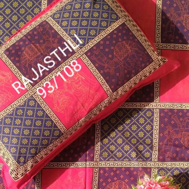 Block King Size Bedsheet - rear_view