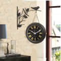 Retro Double Sided Wall Clock (Black) - photo