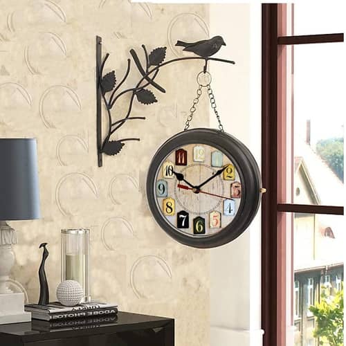 Strasbourg Round Clock With Hanging Bird