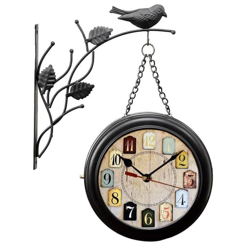 Strasbourg Round Clock With Hanging Bird