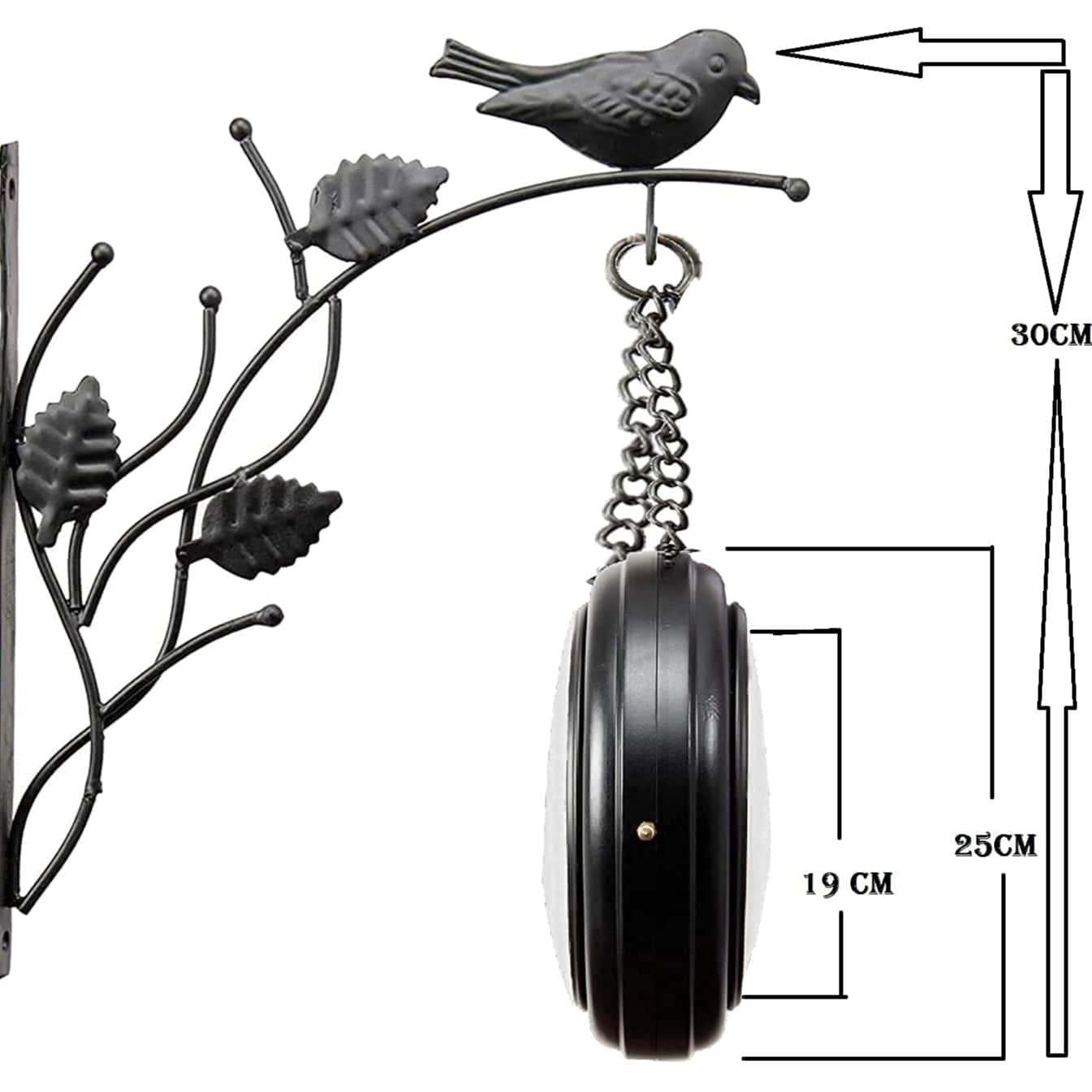 Strasbourg Round Clock With Hanging Bird - top_view