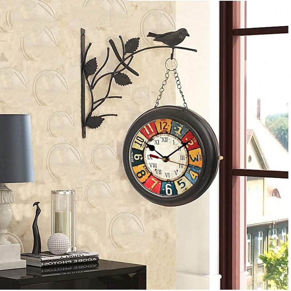 Thornley Metal Double Side Iron Wall Clock - photo