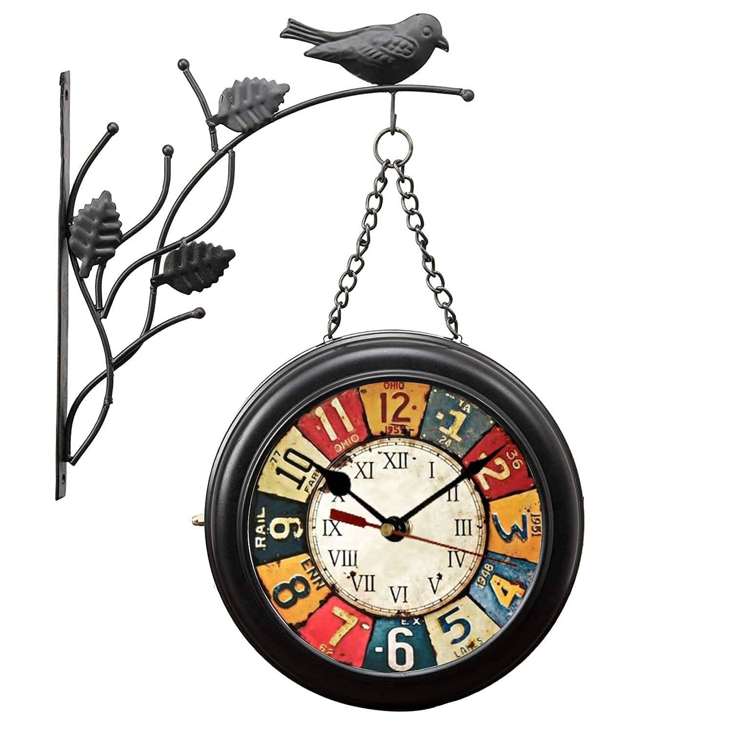 Thornley Metal Double Side Iron Wall Clock