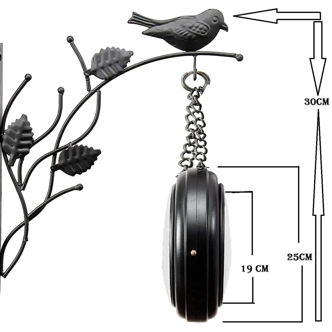 Thornley Metal Double Side Iron Wall Clock - top_view