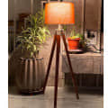 Wooden Crafter Designer Corner Tripod Floor Lamp for Living Room & Bedroom (Multicolor, Pack of 1) - front_view