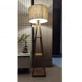 Wooden Italian Tripod Floor Lamp with Jute Shade - front_view