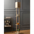 Mario 3 Tier Shelf Storage Solid Wood Floor Lamp - photo