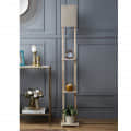 Mario 3 Tier Shelf Storage Solid Wood Floor Lamp - top_view
