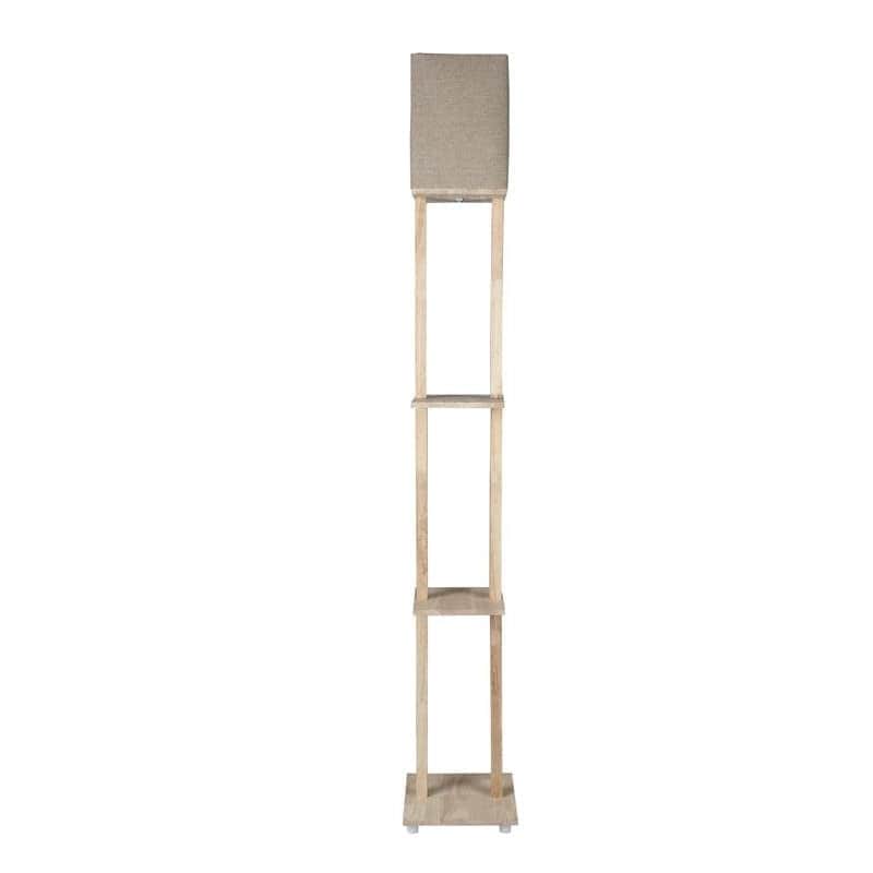 Mario 3 Tier Shelf Storage Solid Wood Floor Lamp - right_view