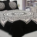 Traditional Rajasthani Print 100% Cotton Double Bedsheet - rear_view
