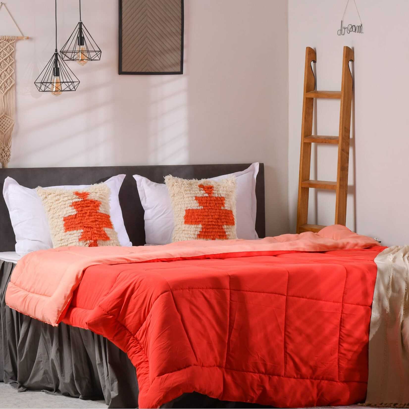 Red Plum Peach Single Bed Comforter - photo