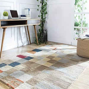Multi-Colored Striped Hand-Tufted  Rug - photo