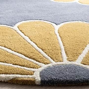 Textured Woolen Round Carpet - front_view