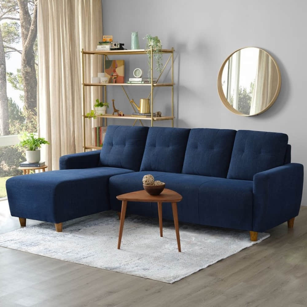 Athens Sofa with Lounger In Alice Blue Color - photo