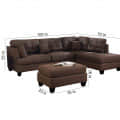 Choco Brown L Shape Sofa Set - top_view