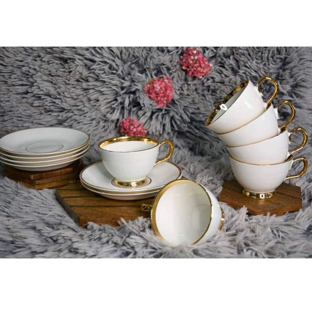 Angus Cups And Saucer In White - photo