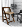 Wood Patio Folding Chair with Cushion (Set of 16) - front_view