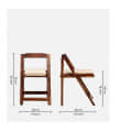 Wood Patio Folding Chair with Cushion (Set of 16) - rear_view