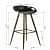 Anthrax Black Café Stool With Golden Finish Legs - front_view