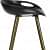 Anthrax Black Café Stool With Golden Finish Legs - top_view
