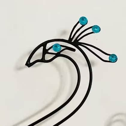 Peacock Decorative Metal Wall Clock - top_view