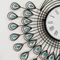 Peacock Decorative Metal Wall Clock - left_view