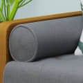 Mid Century Modern Tufted Fabric Sofa in Gray Colour - rear_view