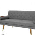 Mid Century Modern Tufted Fabric Sofa in Gray Colour - left_view