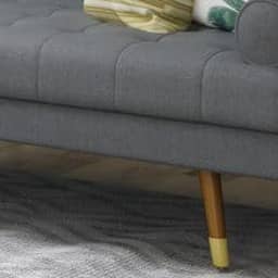 Mid Century Modern Tufted Fabric Sofa in Gray Colour