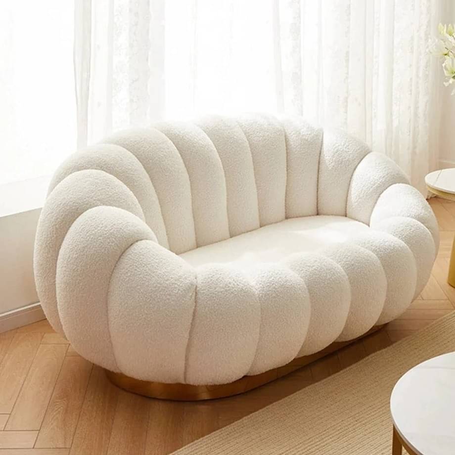 Pumpkin Lounge Sofa Set In White Colour