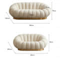 Pumpkin Lounge Sofa Set In White Colour - rear_view