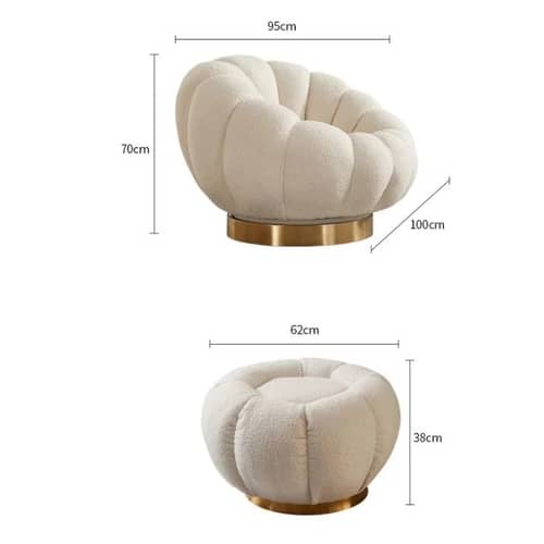 Pumpkin Lounge Sofa Set In White Colour
