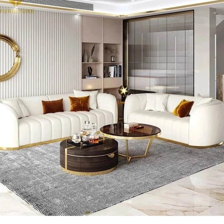 Luxury 5 Seater Leather Sofa - front_view