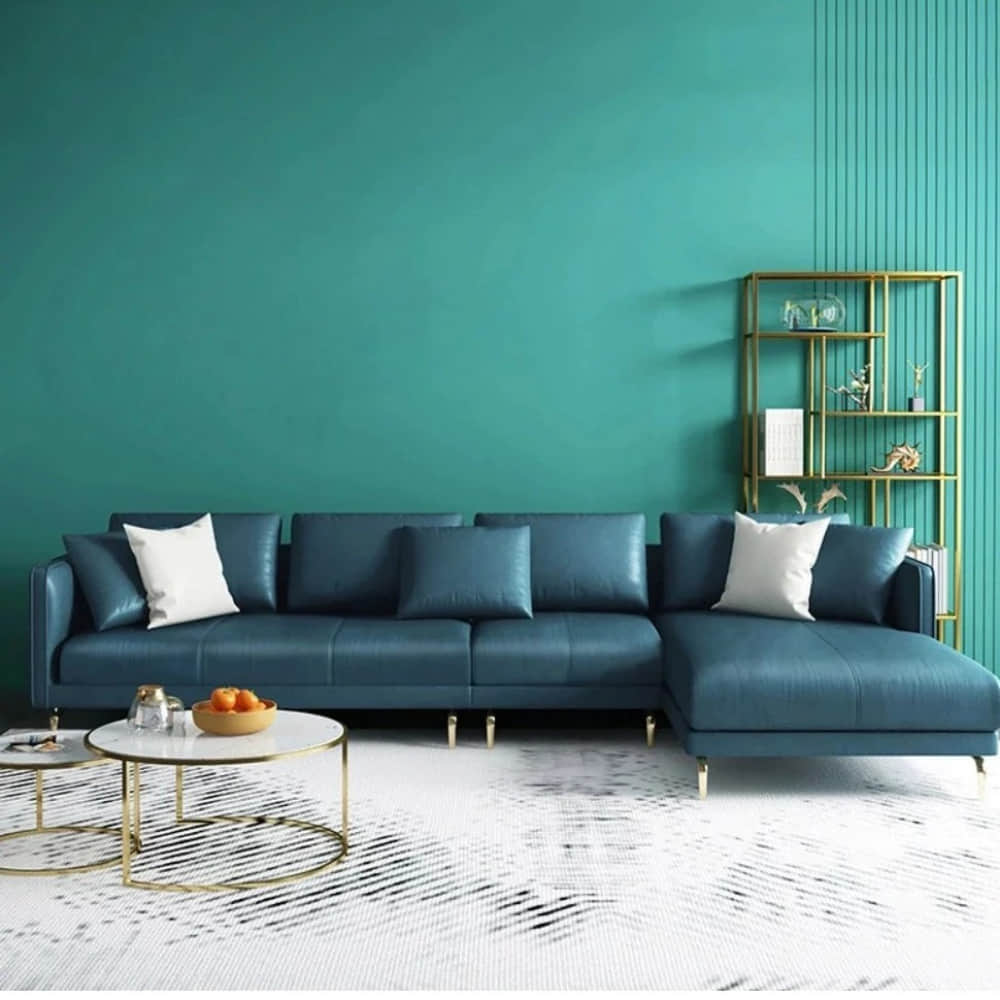 Luxury Sofa Set In Dark Green Colour - photo