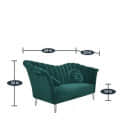 Damask Sofa In Dark Green Color - front_view