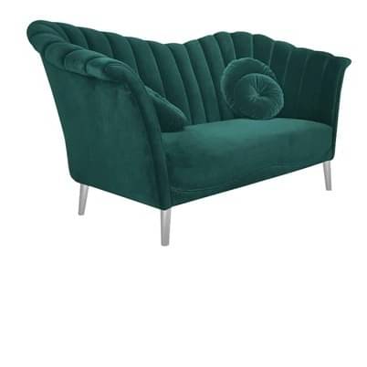 Damask Sofa In Dark Green Color