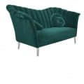 Damask Sofa In Dark Green Color - rear_view