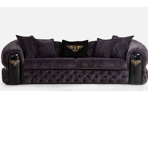 Xenia 3 Seater Velvet Purple Sofa