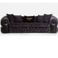 Xenia 3 Seater Velvet Purple Sofa - top_view