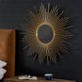Iron Starburst Wall Mirror in Golden Colour - front_view
