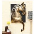 Wrought Iron Horse In Frame Wall Art In Gold - photo