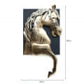 Wrought Iron Horse In Frame Wall Art In Gold - front_view