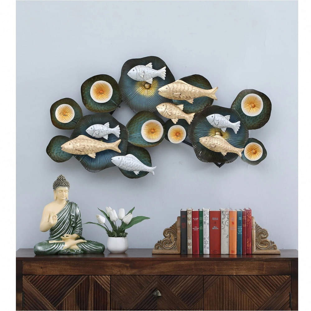 White Iron Fish Wall Art - photo