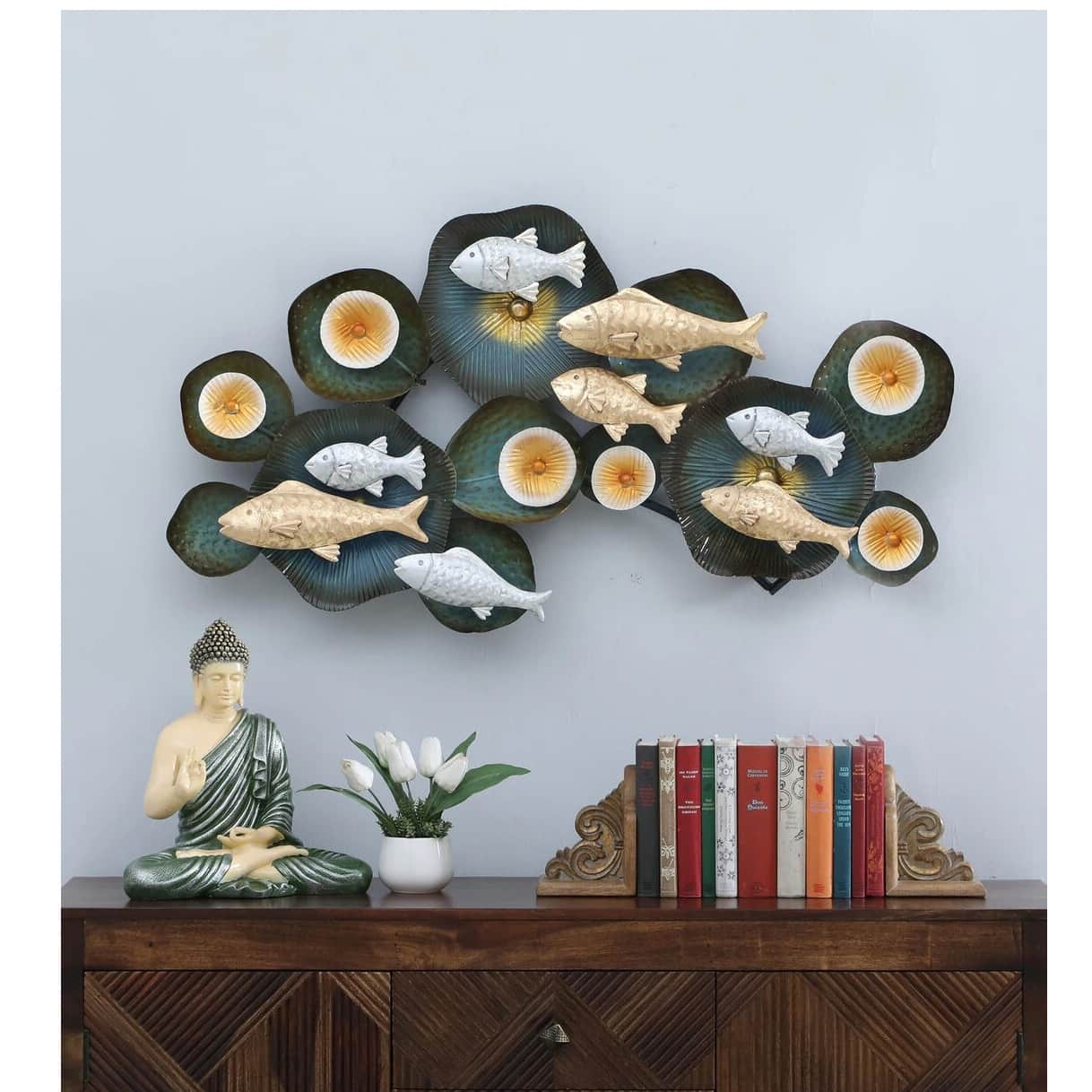 White Iron Fish Wall Art - front_view