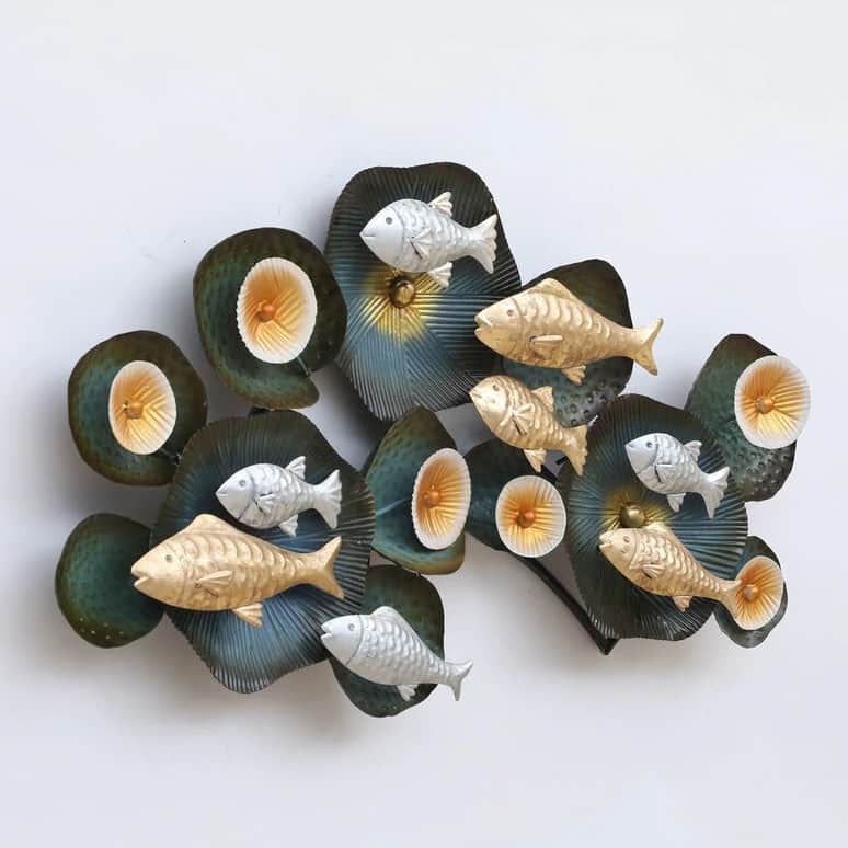 White Iron Fish Wall Art - left_view