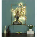 Iron Framed Butterfly Queen Wall Art With LED In Gold - front_view
